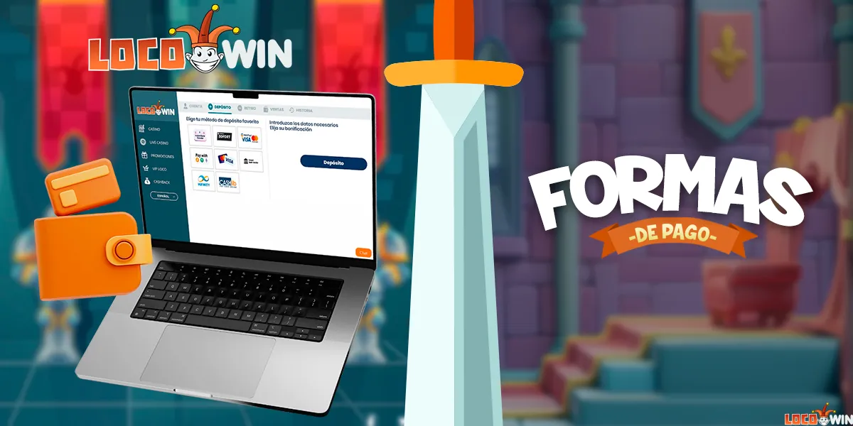 Formas de pago en el sitio web de Locowin
