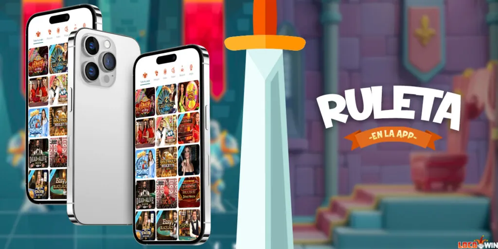 Aplicación con ruletas en vivo